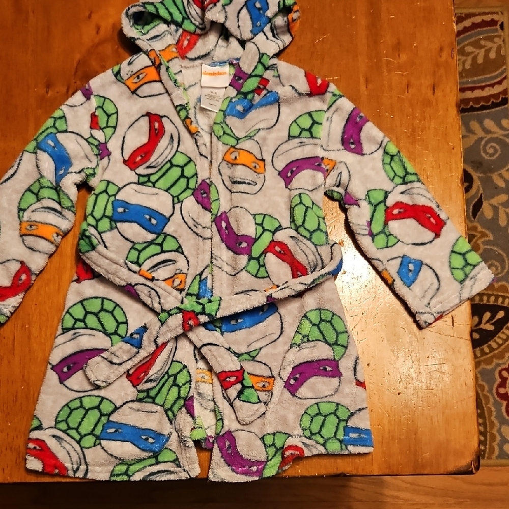 Nickelodeon Ninja Turtle Gray Hooded Pajama Robe
